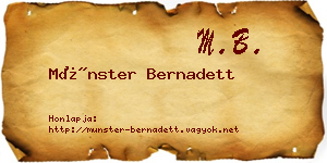 Münster Bernadett névjegykártya